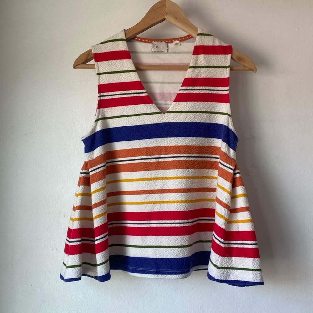 Anthro Postmark S Stripe Monterey Top